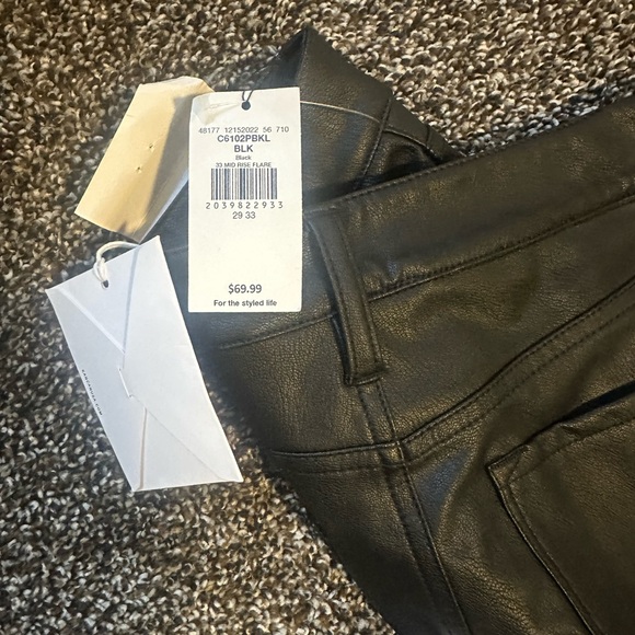 Brand New Black Leather Kancan Flares, Size 29/33 - Picture 2 of 3